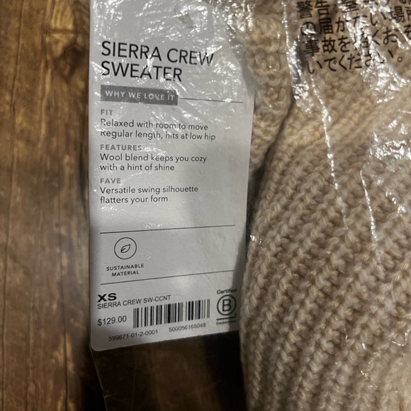 ATHLETA Sierra Wool Knit Crew Sweater NWT $129 - Picture 4 of 6